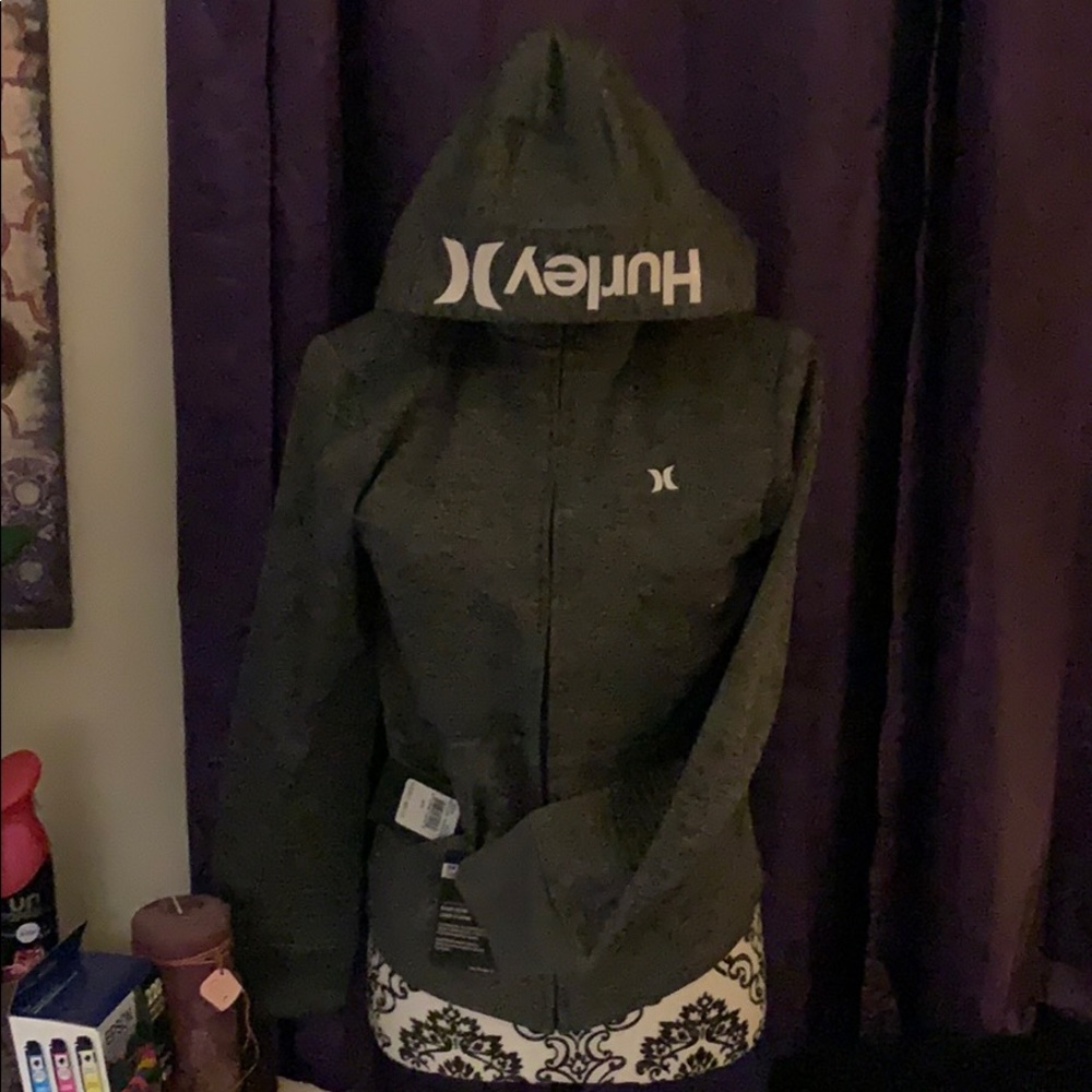 Zipped up hoodie